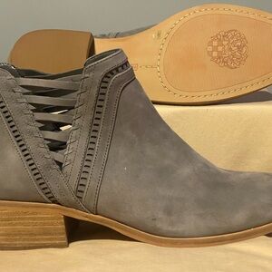 Vince Camuto Gray Ankle Booties with Cutout Design